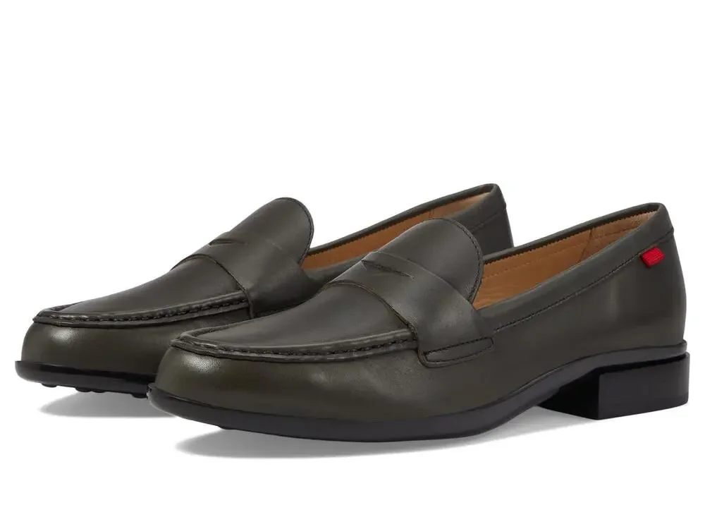 MARC JOSEPH NEW YORK LAFAYETTE - LOAFERS FOR WOMEN -GRAPHITE BRUSHED NAPPA 8 M